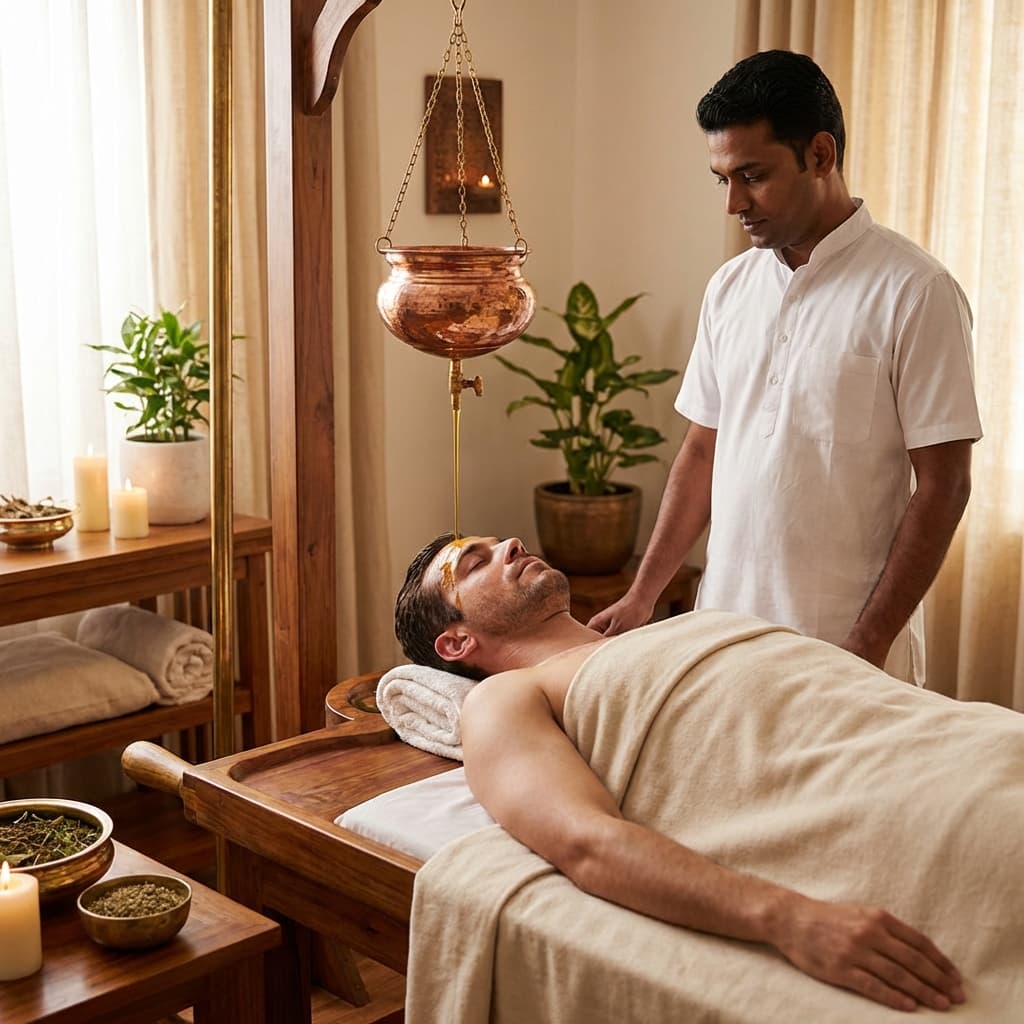 Ayurvedic Shirodhara with Full Body Abhyanga